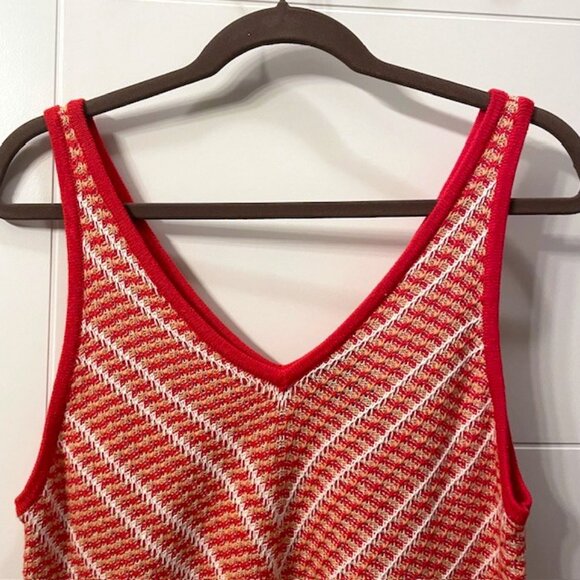Wrangler Retro Chevron Knit Tank Top Red V-Neck Medium - Picture 5 of 16